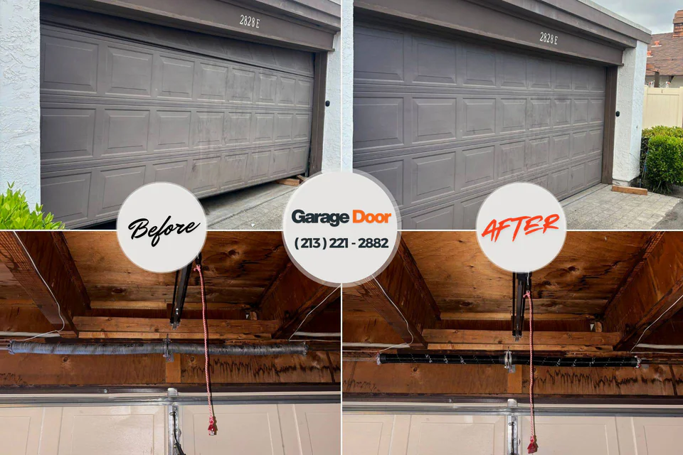 Before and after: garage door repair Polvadera, NM